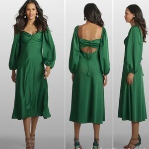NWT Sachin + Babi Melody Empire Midi Dress in Emerald Green Size 4